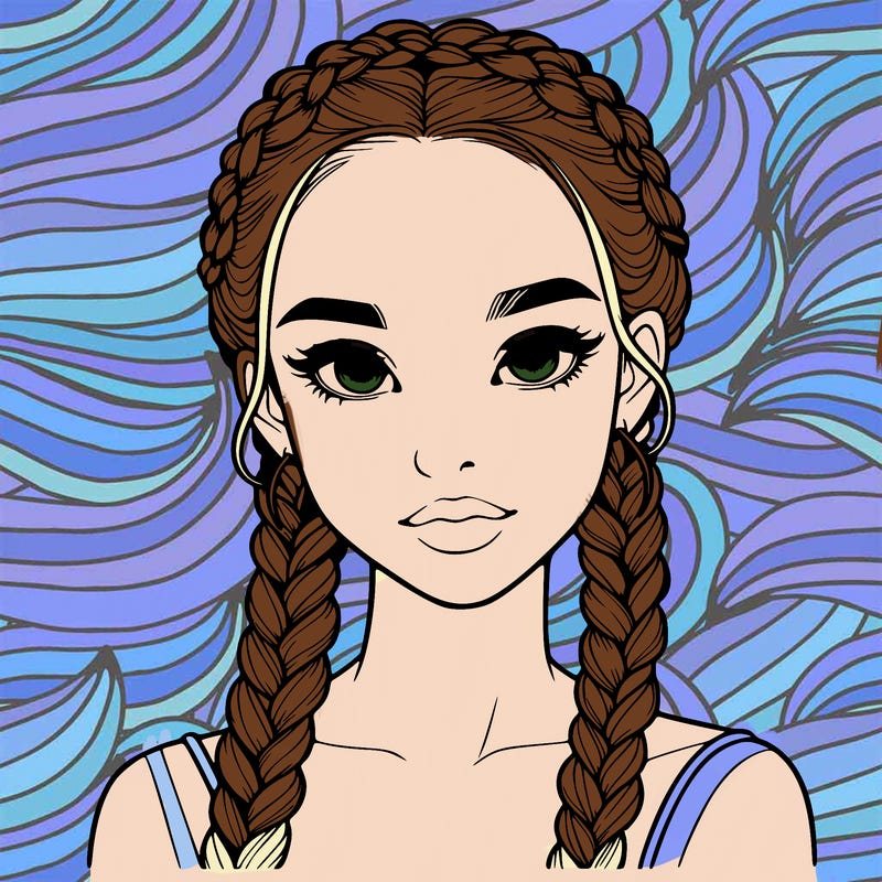 realistic girl with braids