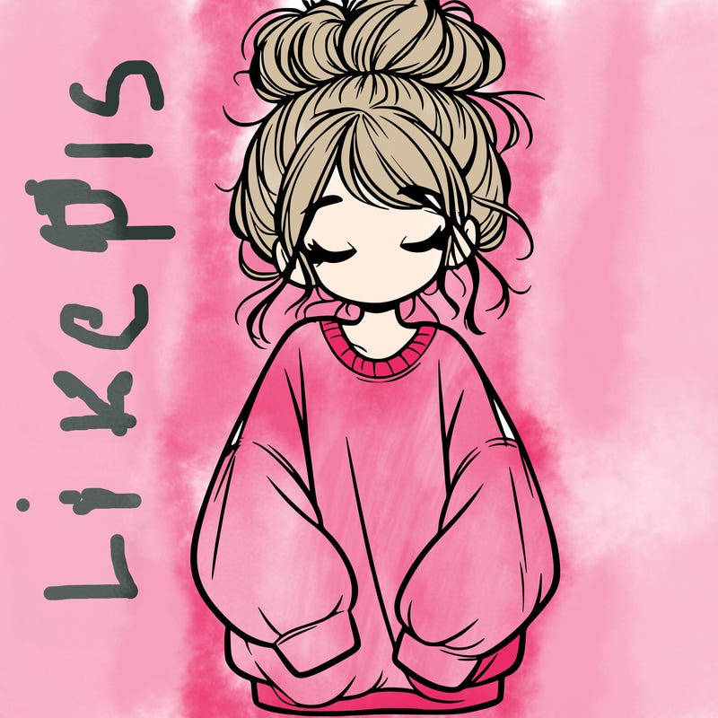 girl with baggy sweatshirt and messy bun