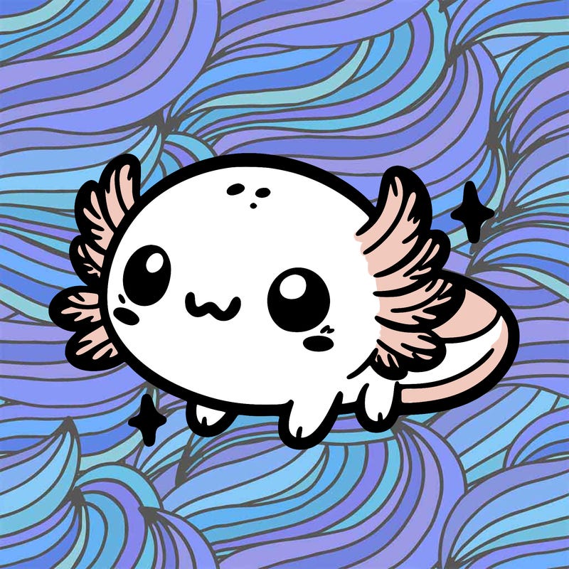 cute easy baby axolotl