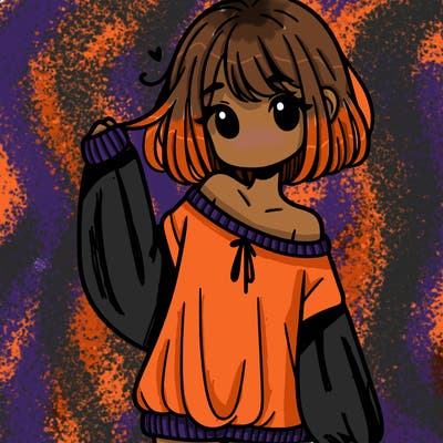 girl in baggy sweater hanging off her shoulder