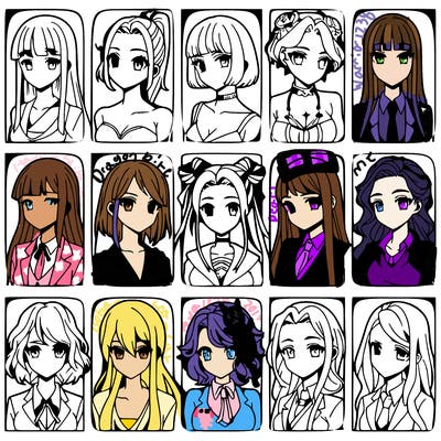 girls that look diffrent anime