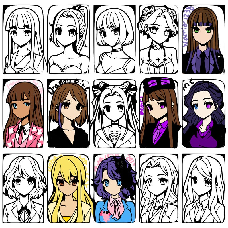 girls that look diffrent anime