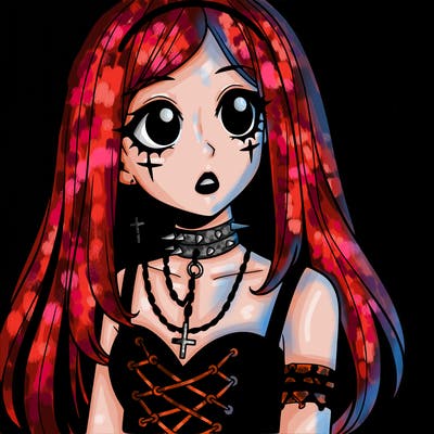 goth anime girl