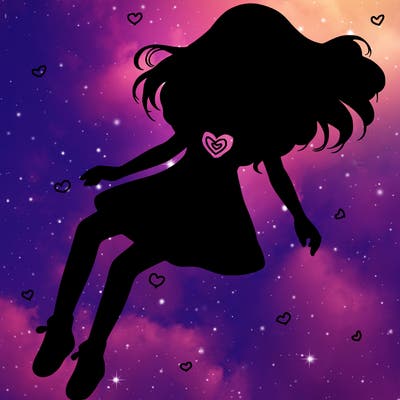 realistic girl floating