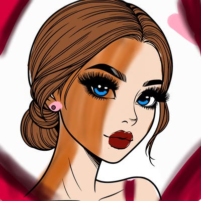 realistic girl with lashes