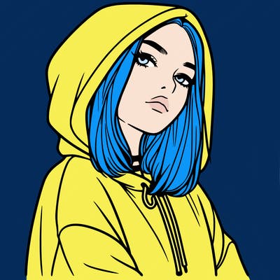 a realistic girl in a hoodie