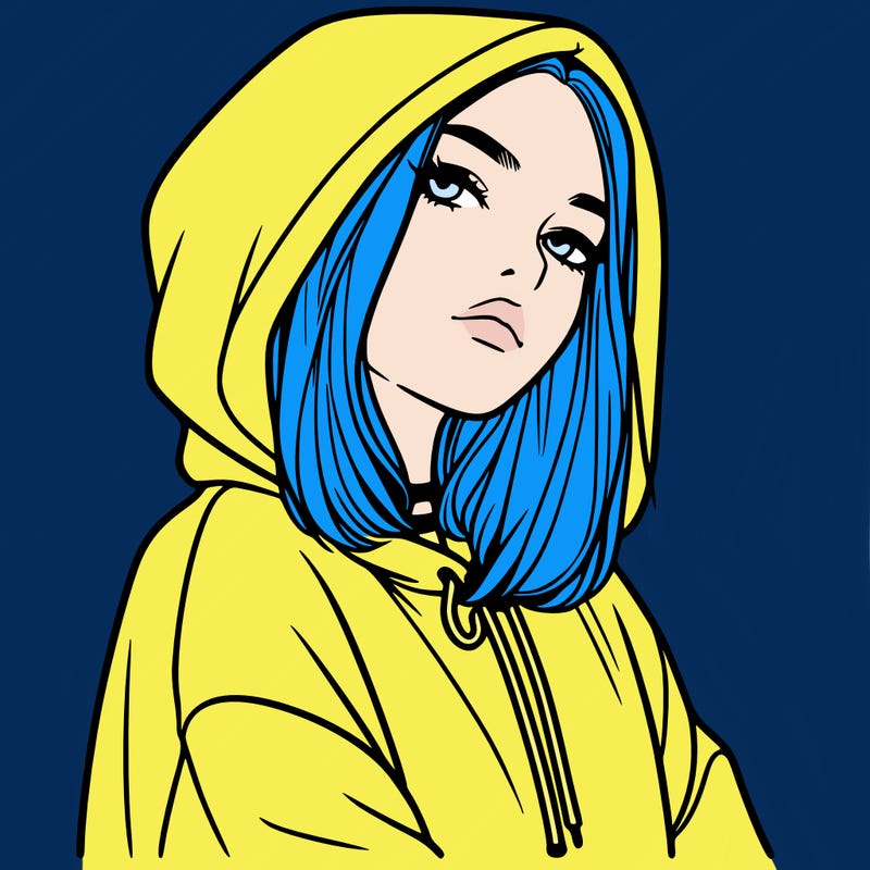 a realistic girl in a hoodie