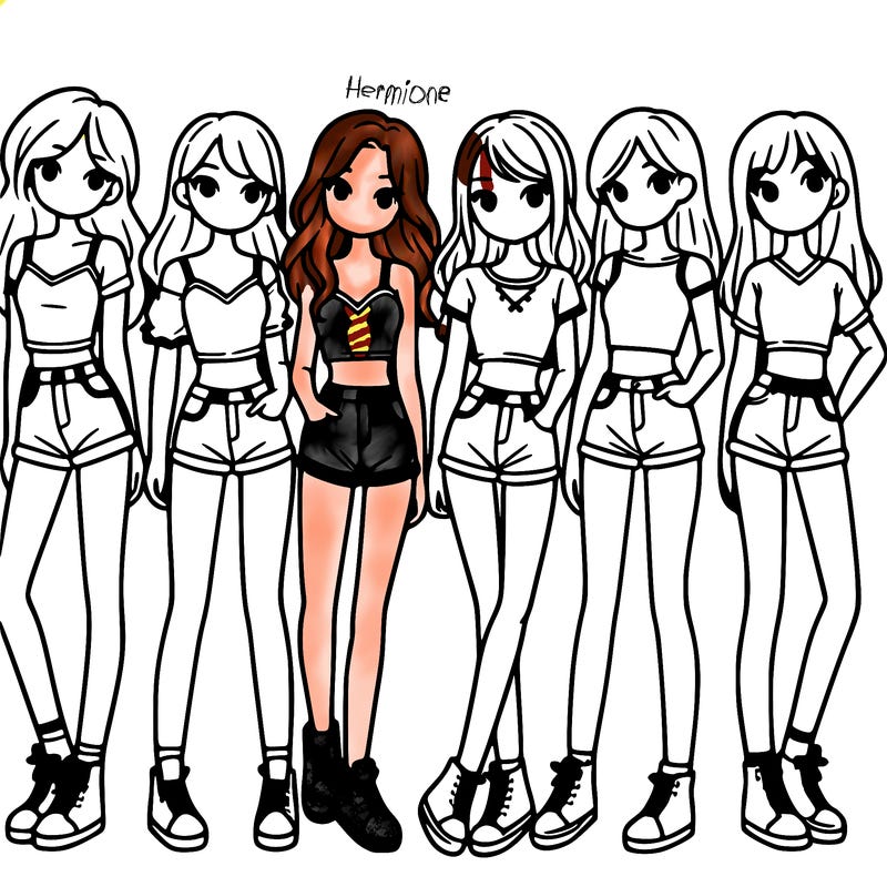 a group of girls wearing crop tops and shorts