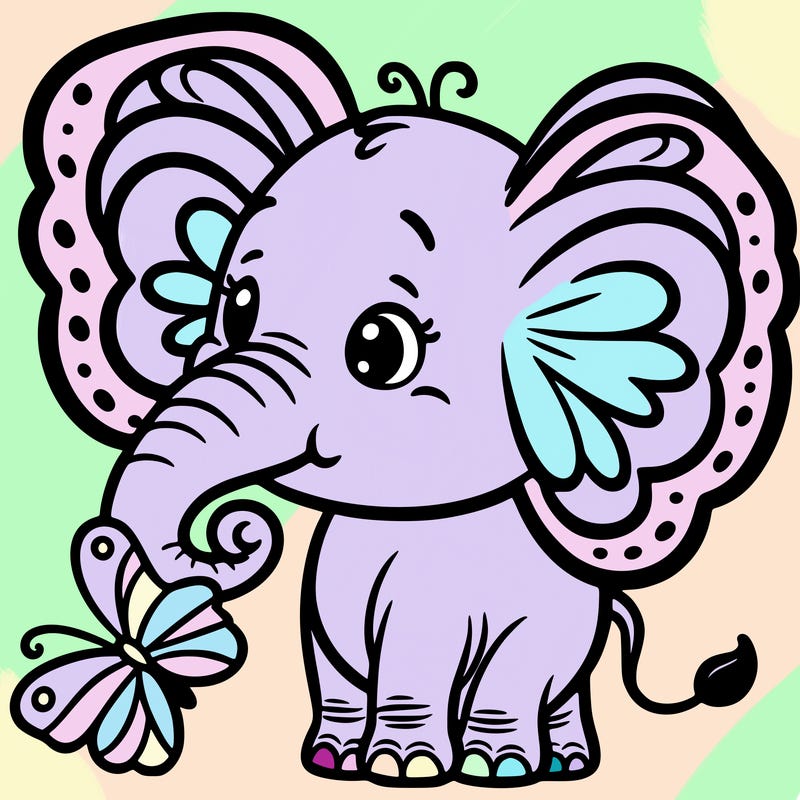elephant with butterfly ears