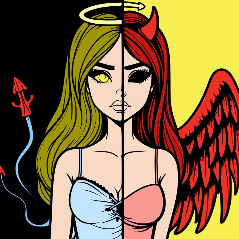 devil vs angel realistic girl