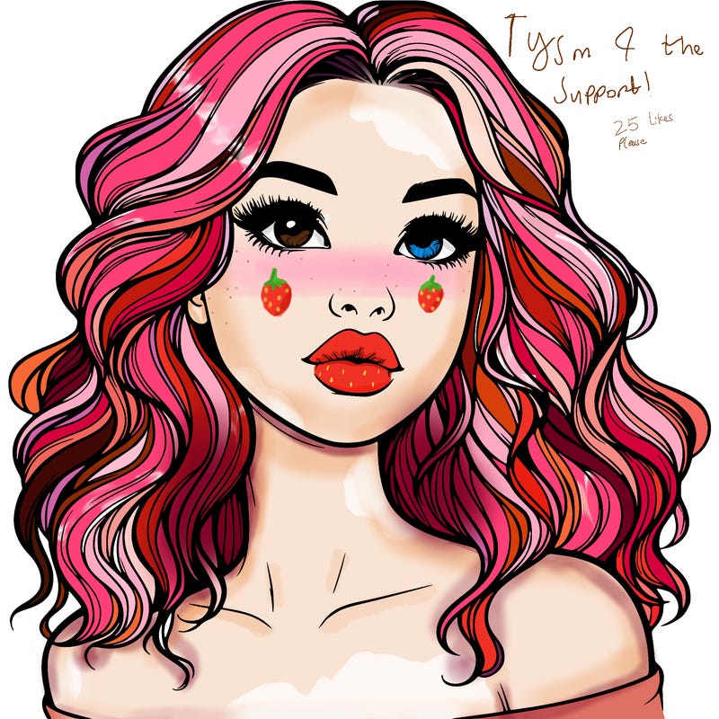 realistic girl with wavy hair and lips