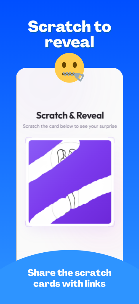 Una tarjeta digital de rasca y gana en la aplicación Shush utilizada para revelar ideas de citas sorpresa para parejas