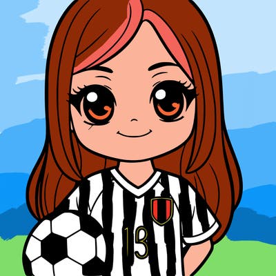 a girl wearing a soccer jersey