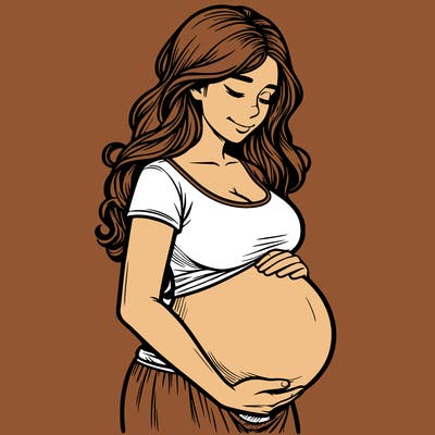 woman heavily pregnant realistic