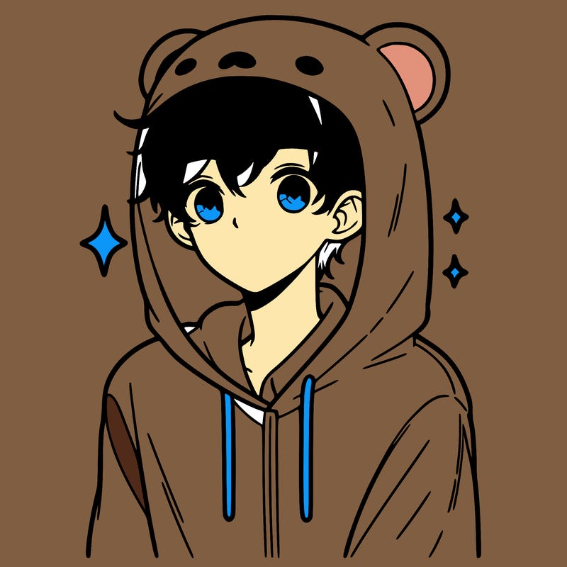a 17 year old boy in a cute animal hoodie