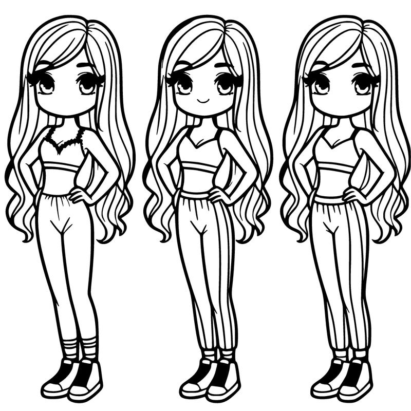 girl in crop top and yoga pants with long hair