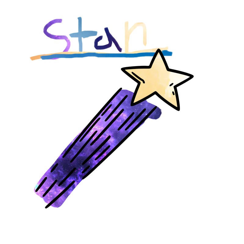 a shooting star in the sky