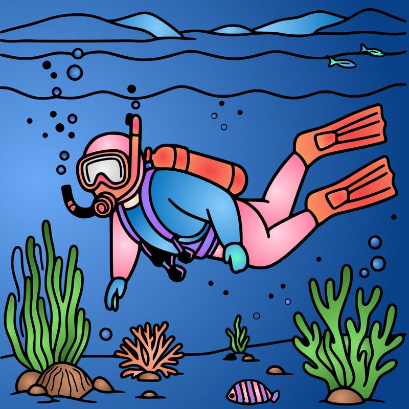 scuba diverse in the ocean