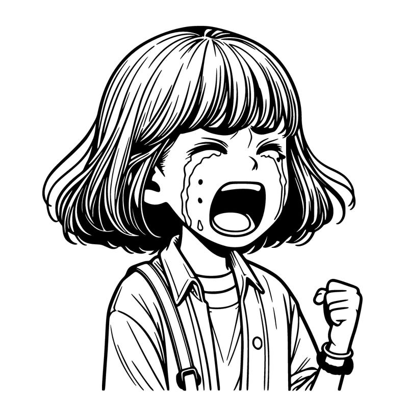 realistic girl crying and yelling