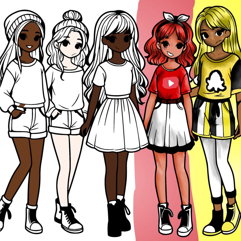 a group of five girls