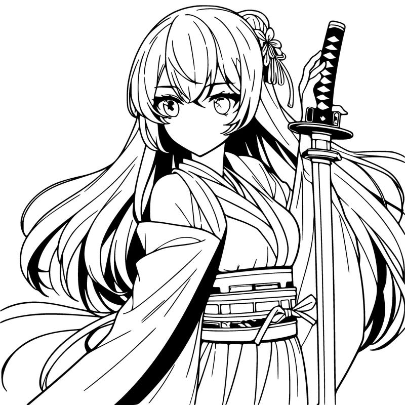woman anime with sword