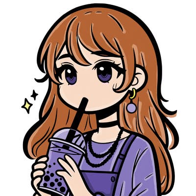 teenage girl drinking boba