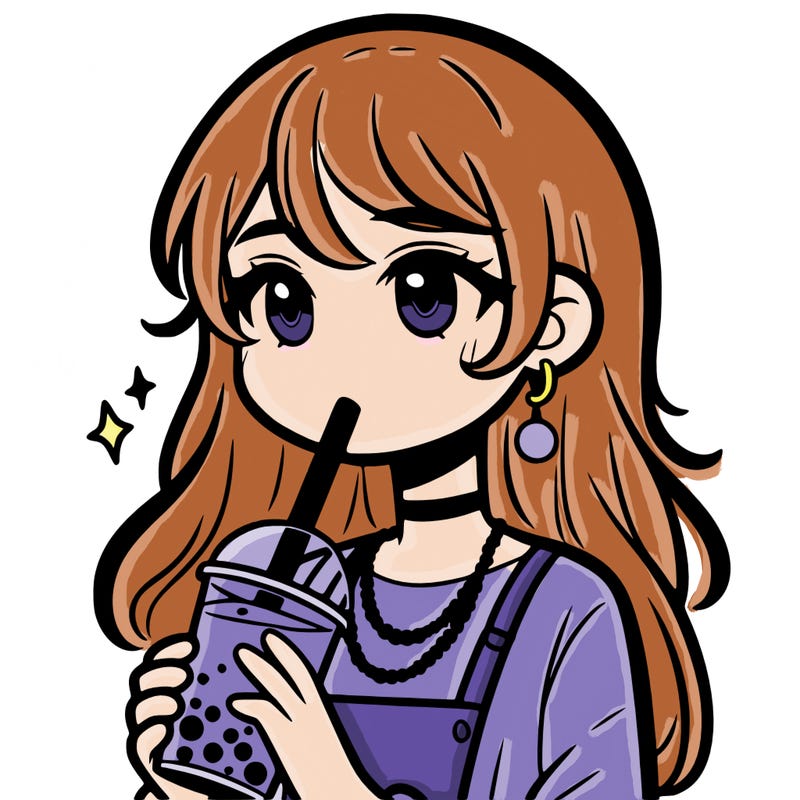 teenage girl drinking boba