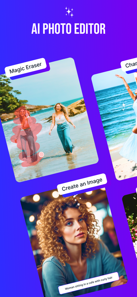 Magic Studio - AI Photo Editor - Interfaccia di Magic Studio AI Photo Editor che mostra Magic Eraser e strumenti di generazione di immagini AI