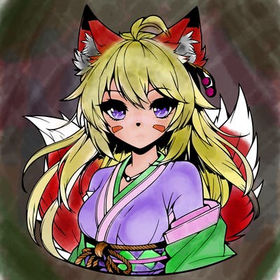 realistic detailed anime kitsune
