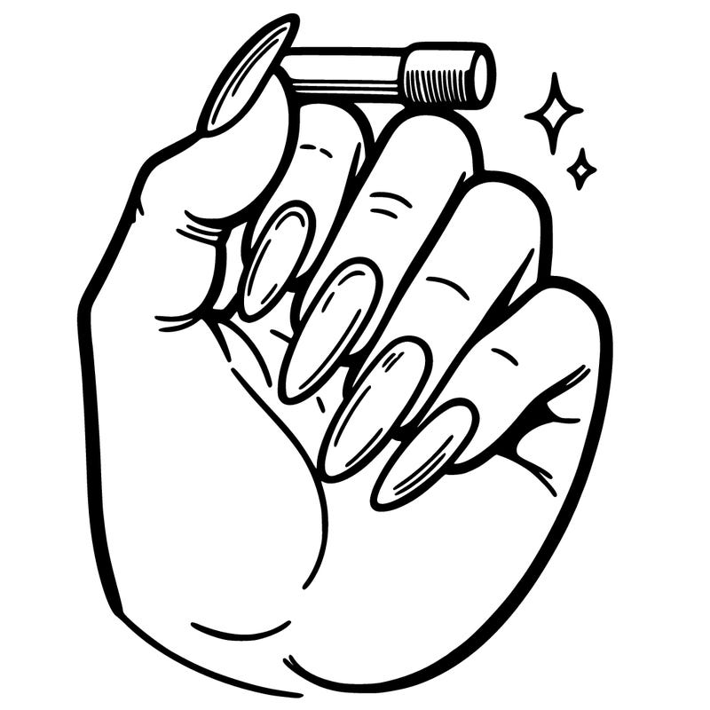 simple nails with nothing else and a hand