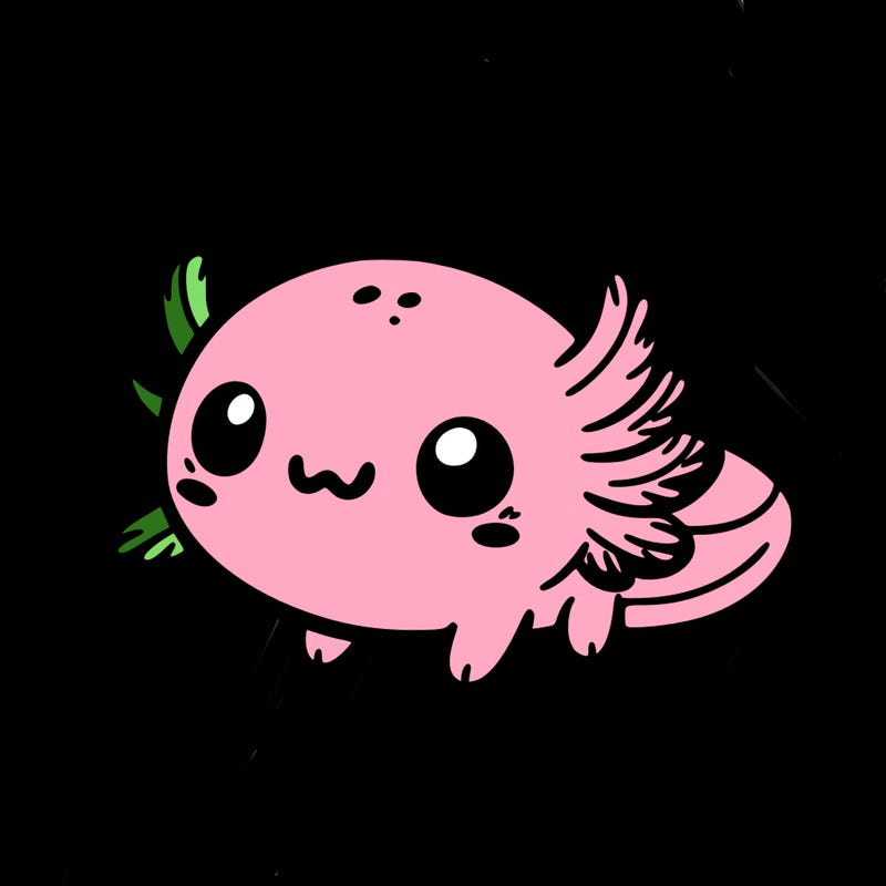 cute easy baby axolotl