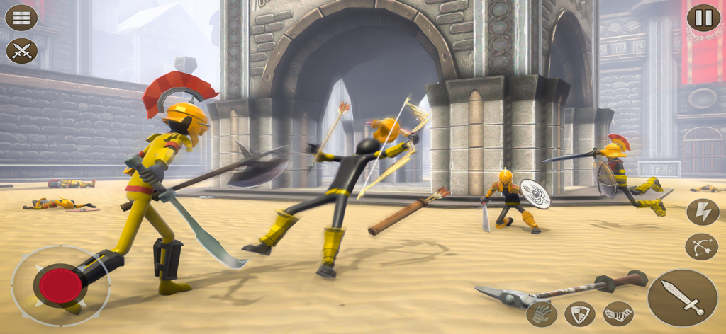 Stickman 3D Gladiator - Stickman gladiators fighting with ancient weapons in a 3D Roman arena