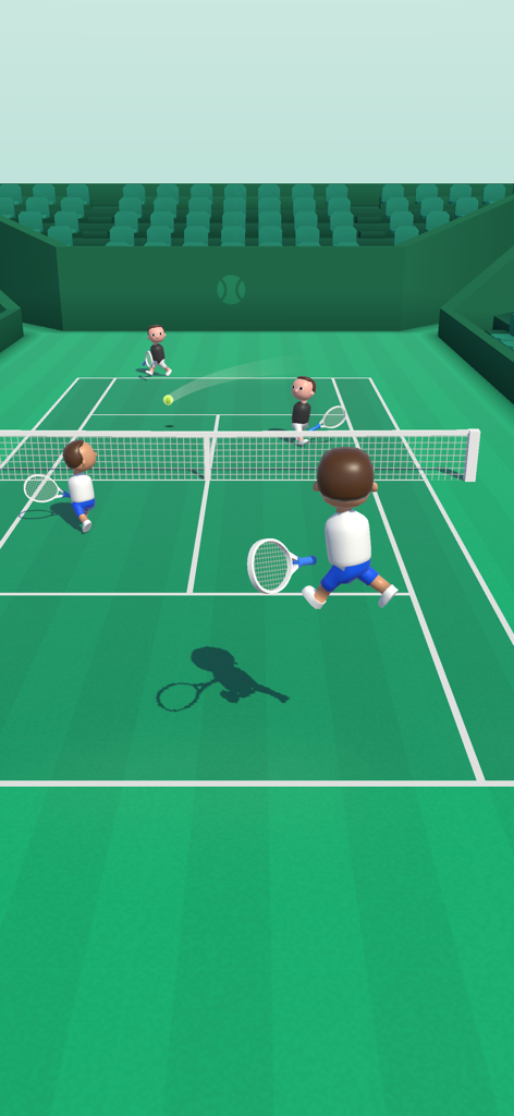 Twin Tennis - Gameplay de Twin Tennis montrant un match de double