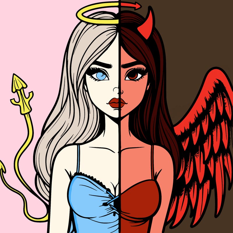 devil vs angel realistic girl