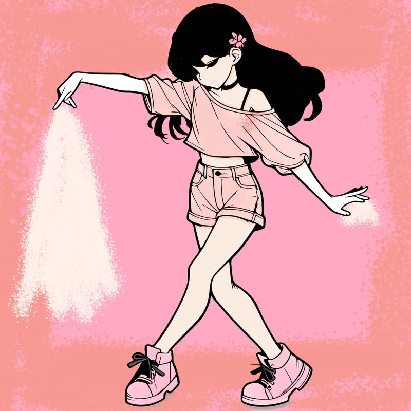 realistic girl danceing