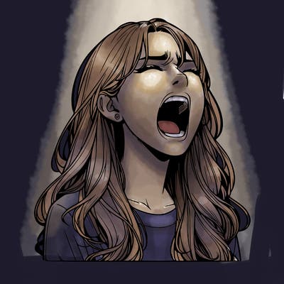 screaming realistic, girl