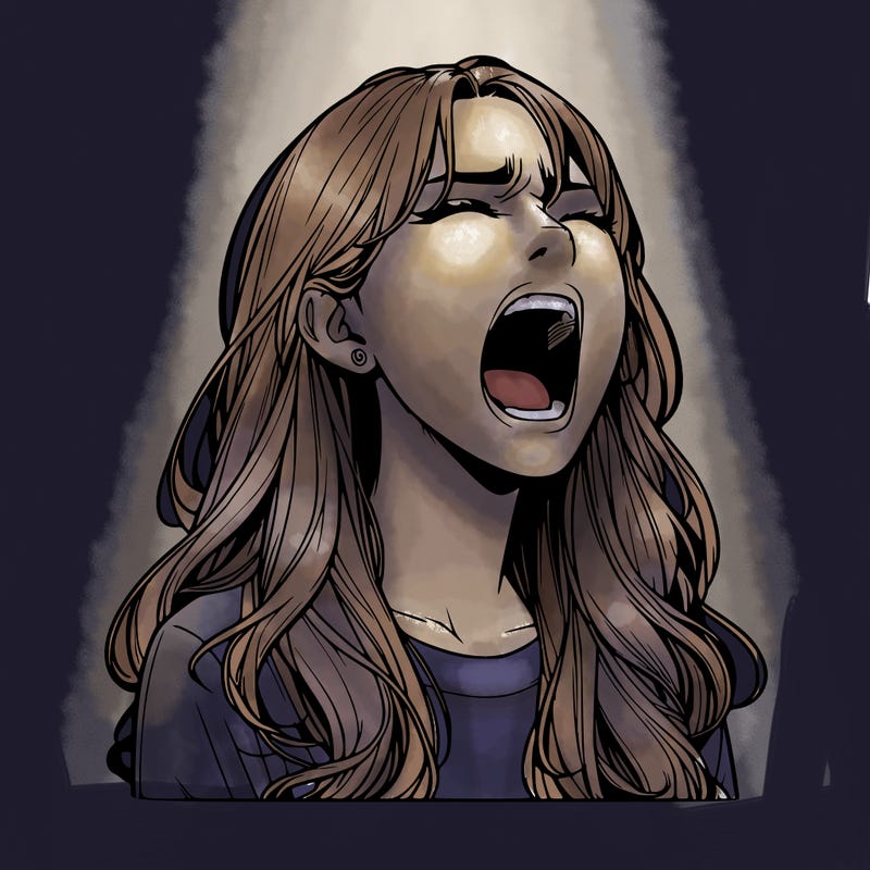 screaming realistic, girl