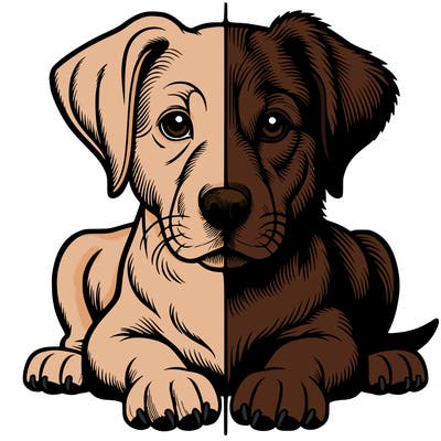 realistic dog split picture