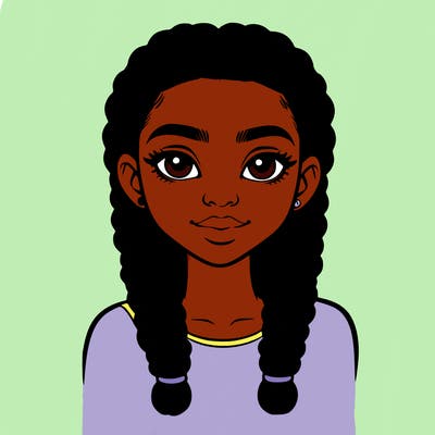 realistic girl with braids