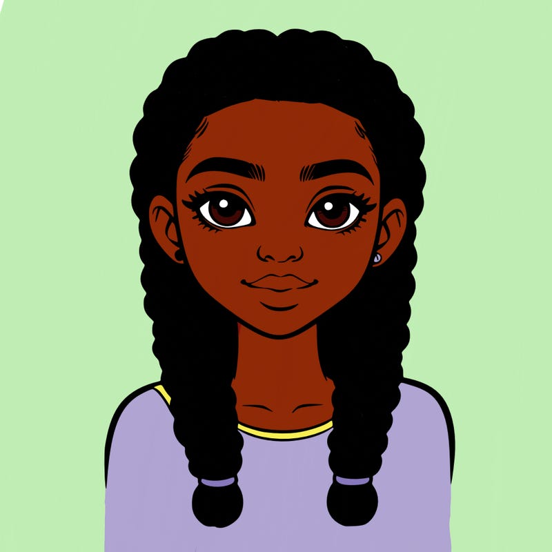 realistic girl with braids