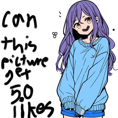 manga teen girl  in a sweater and baggy pants