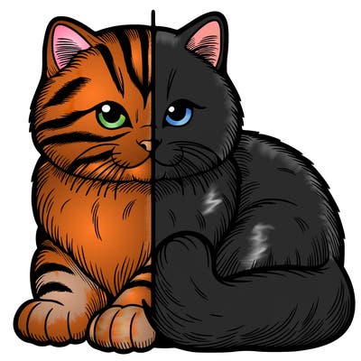 realistic split cat