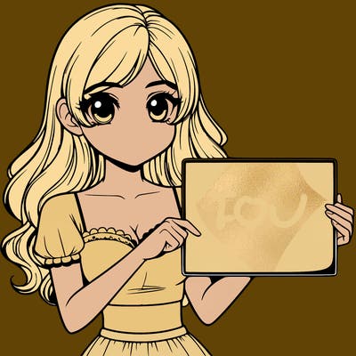 realistic pretty girl holding blank sign