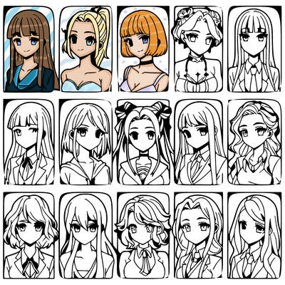 girls that look diffrent anime