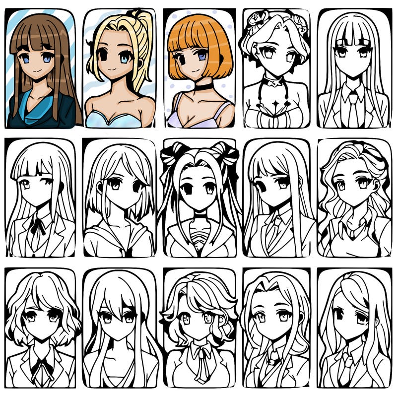 girls that look diffrent anime