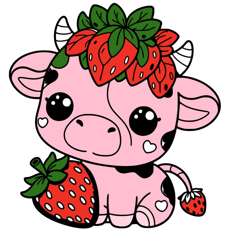 cute strawberry cow