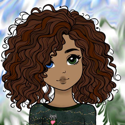 realistic girl with curly hair