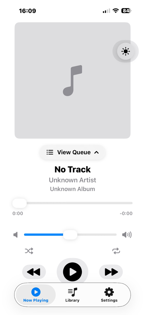 Whymzy Music Player - Whymzy Music Player Now Playing screen interface with audio controls and navigation menu