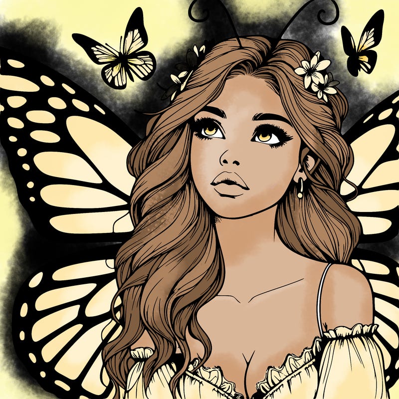 butterfly fairy realistic girl
