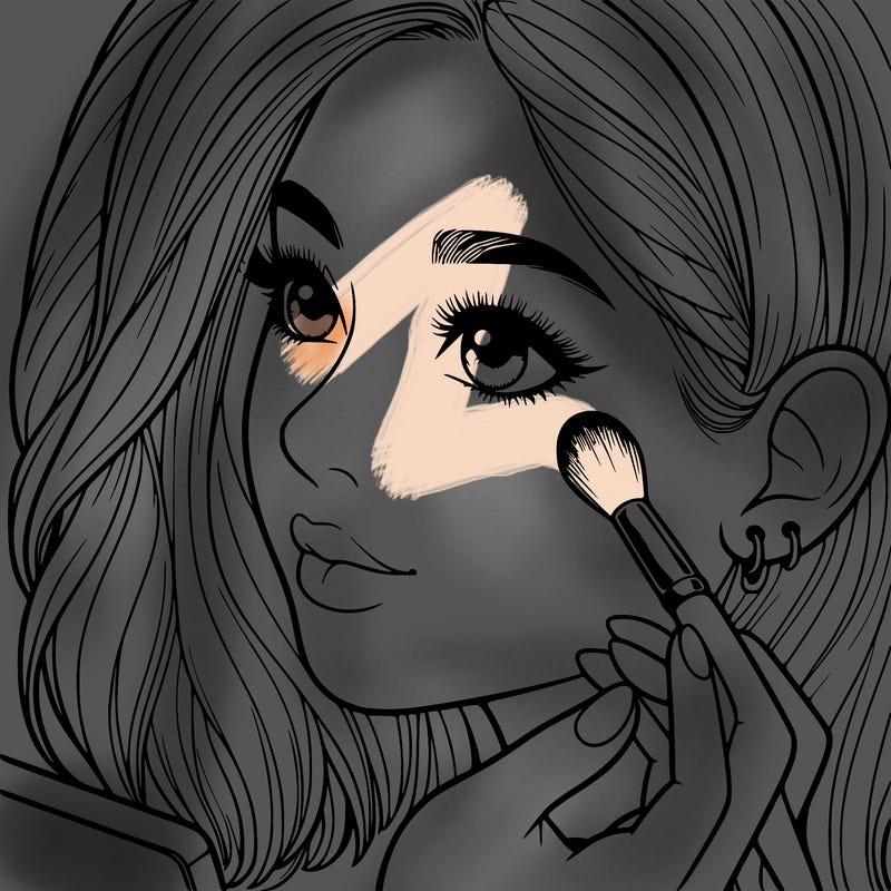 a realistic girl doing her makeup